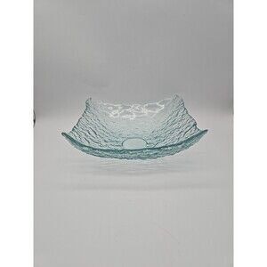 Couronne Co Recycled Green Blue Colored Large Square Glass Bowl Dish Spain